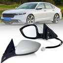 Left Driver side Mirror Fits 2023 2024 2025 Honda Accord with Power Glass without Heated without turn signals without Blind Spot Match Platinum White Pearl (3Pins)