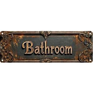 Vintage Aluminum Street Sign, Bathroom Design, 16 x 4 inches, Green, Funny Room Decor