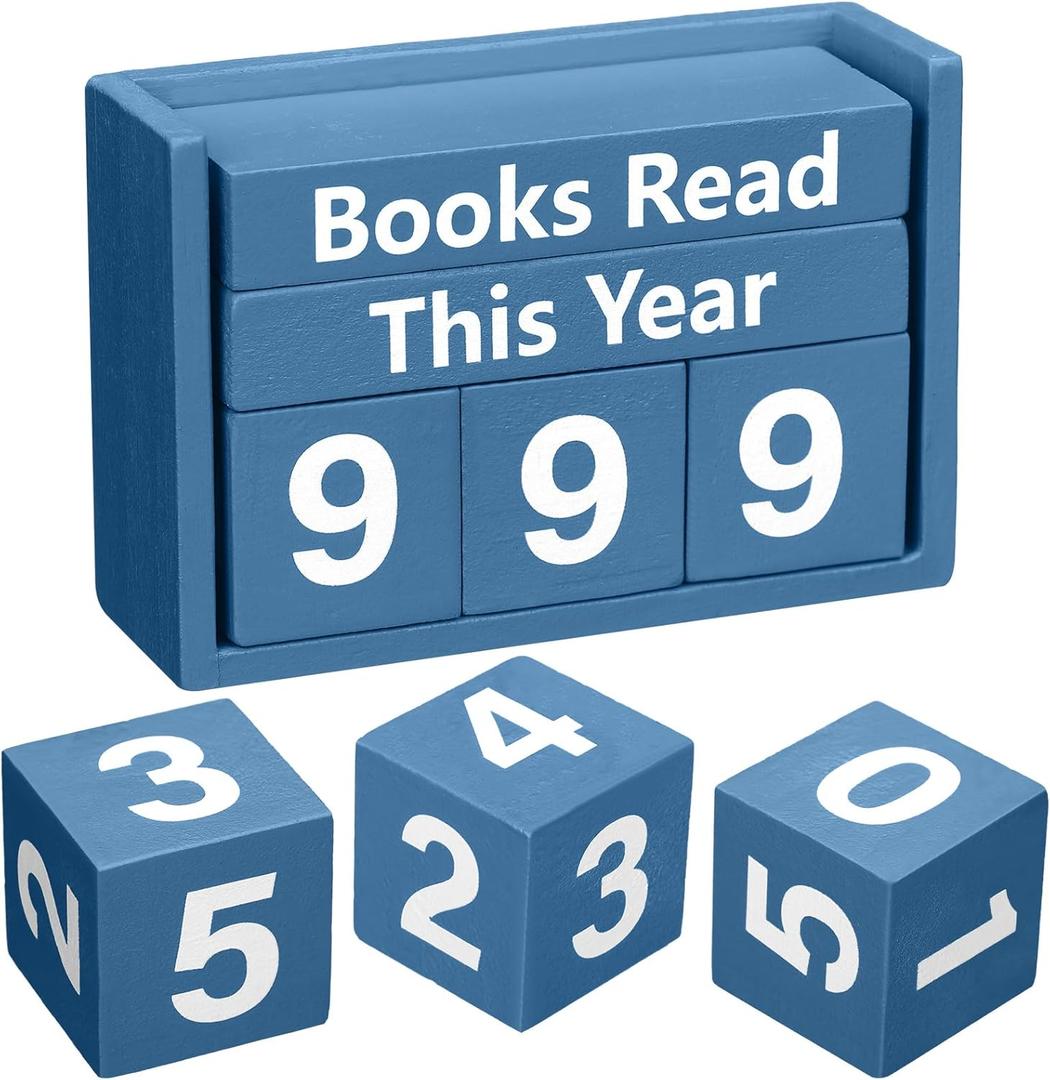 Yerliker Books Read This Year Counter Book Lover Gift up to 999 Bookish Accessories Bookworm Gift for Club Members Student Teacher Reading Accessories(Blue,Modern)