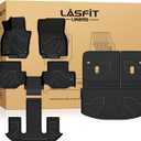 LASFIT Floor Mats & Backrest Mats & Cargo Mats for Mazda CX-90/CX-90 PHEV 2026 2025 2024 7 Seats with 2nd Row Bucket Seats, All Weather TPE Custom Fit Floor Liners for CX-90/CX-90 PHEV Car Mats