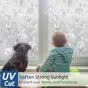 rabbitgoo Window Privacy Film, Decorative Stained Glass Window Film, Sun Blocking Glass Clings, Renter-Friendly Static Cling Frosted Sticker Covering for Home Door, Rainbow Tulip 17.5" x 78.7"