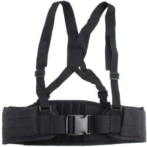 FAMI Tactical Battle Combat Airsoft Padded Equipment Molle Waist Belt with Adjustable Suspenders Free Straps Black