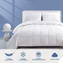 Dafinner Feather Down Blanket Twin Size, Extra Lightweight Summer Comforter, Noiseless & Ultra Soft Thin Bed Blanket with Satin Trim (68"x90", White)