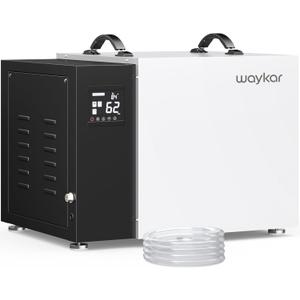 Waykar 158 Pint Commercial Dehumidifier with Pump and Drain Hose for Crawl Spaces, Basements, Ducted Industrial Use, and Water Damage Unit, for Spaces up to 7500 Square Feet, Smart Humidity Control