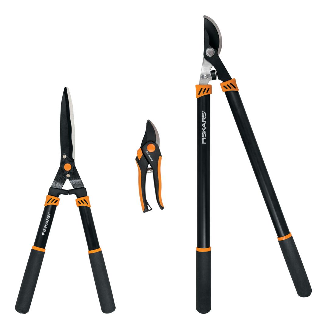Fiskars Tree and Shrub Care Set, 2-Piece Lopper, Pruner, and Shear