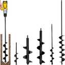5pcs Auger Drill Bit for Planting - Plant Auger for Cordless Drill - Bulb Planter Tool for Bulbs Planting&Holes Digging - 3/8" Hex Drive Drill (1.6"x9+1.6"x16.5"+4"x12"+3.5"x16"+2"x32")