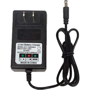 12.6V 2A Fast Li-ion Battery Charger AC/DC for Most 12V Massager and Other 11.1V 10.8V 3Series Lithium Ion Battery Pack Charge DC 5.5X 2.5mm / 2.1mm with Charging Status Light,  12620