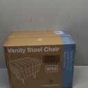 MyDepot Vanity Stool Chair with Storage, Ottoman Faux Fur Soft Padded Modern Cute Small Footrest for Home Entryway Bedroom - Light Gray