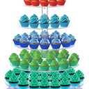 Large 7 Tier Cupcake Stand for 100 Cupcakes, Clear Round Cupcake Stands, Acrylic Wedding Cupcake Tower Stand, Cupcake Display Stand for Dessert Table, Cupcake Tier Stands for Birthday Party