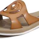 ONCAI Slides for Womens,Flat Dressy Square Toe Summer Beach Sandals for Woman with Comfortable Non-slip Rubber Soles Size 6-11 (8, Fashion Beige)