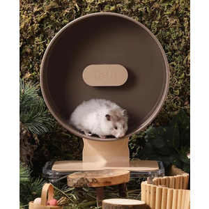 Silent Hamster Wheel 8.7 Inch Dual-Bearings Small Animals Quiet Running Exercise Wheels, Height Adjustable for Dwarf Hamsters, Gerbils, Mice, Hedgehog, Lemmings, or Other Small Pets, Nut Brown