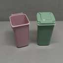 Mini Trash Can with Lid Swing Top Small Trash Can Pen Holder for Car Bedroom Office Desktop 22 Fl Oz (2 Pcs Pink and Green)