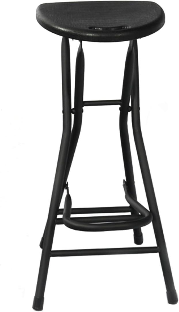 28 Inch Folding Bar Stool with Backrest, Counter Height Foldable Stool, Portable Folding Stool Tall Bar Stools for Outdoor Camping Kitchen Shop Cafe, (1 Pcs,), 28 inches x 12.5 inches x 12.5 inches