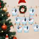 Hollowfly 30 Sets Snow Globe Picture Frame Craft Kit DIY Christmas Photo Frame Snowglobe Craft Photo Ornament Bulk with Snowflakes and Artificial Snow for Xmas Winter Party Decor Supply Gift(Snowman)
