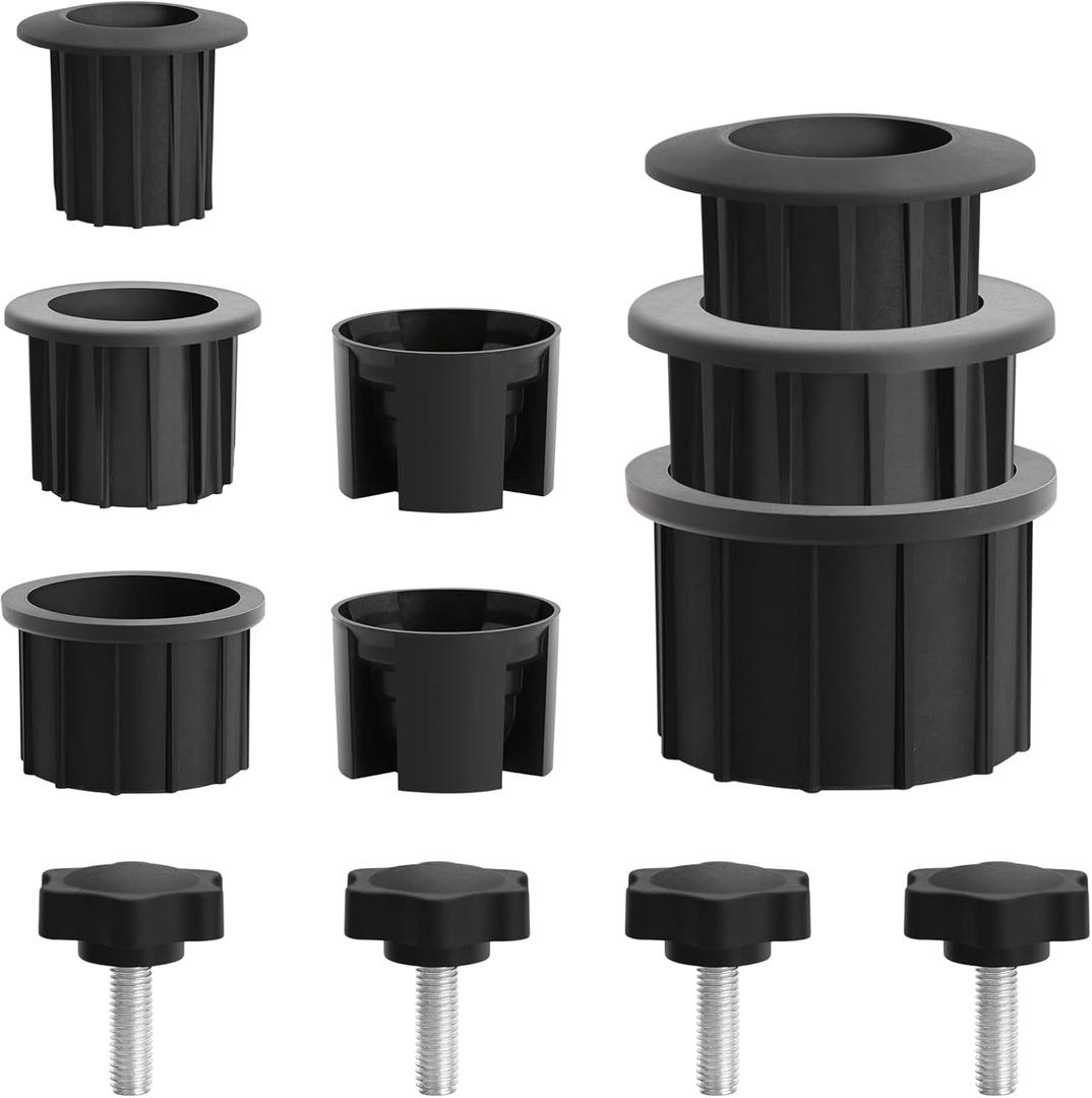 abrwyy 12 Pcs Umbrella Base Stand Replacement Parts, Patio Umbrella Base Stand Hole Ring Plug Cover, Umbrella Base Stand Hole Ring, Black Umbrella Stand Base Screw for Outdoor Patio Table Backyard