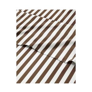 Striped Sheets - Brown Striped Sheets - 1 Flat & 1 Fitted & 2 Pillowcases w/ Deep Pockets – Comfy, Wrinkle & Fade Free - Soft, Breathable and Cooling – Luxury Pinstripe Bedding - Queen Size Bed Set