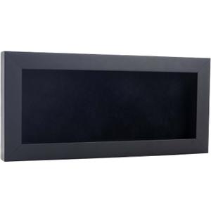 12x24 Shadow Box Frame Black Wood | with a 3/4" Usable Display Depth | Includes a Black Real Suede Texture Acid-Free Backing Board, UV Resistant Acrylic, and Hanging Hardware