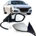 Right Passenger side Mirror Fits 2018-2022 Honda Accord LX, Sport With Power Glass, Heated, Blind Spot Detection and Manual Folding Match to Platinum White Pearl Replace HO1321329 (7Pins)