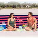 Cinnvoice 20ft Flamingo Beach Windscreen Set Long Privacy Screen with 6 Hardwood Poles Rubber Mallet and Carry Bag Portable Beach Fence Wind Blocker for Summer Outdoor Sand Wind Protection