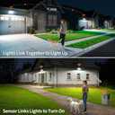 intelamp Solar Flood Lights Outdoor Waterproof, 20000mAh 4000LM Linkable Dual Motion Sensor Security Floodlight Exterior with Remote 16.4 FT Cable, 2-12H Dusk to Dawn Spots Lighting Outside