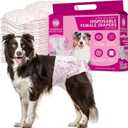 American Kennel Club Female Dog Wrap, Disposable Diapers with Wetness Indicator, Medium, 50 Count (MD Waist Size 15 - 23 in)