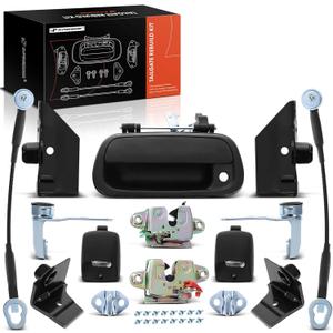 A-Premium Tailgate Rebuild Kit Compatible with Toyota Tundra 2000-2006, Rear Tailgate Parts Handle Bezel Latch Hinge Cable Lamp Striker Bolts (Pack of 31)