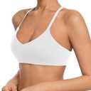 Comper Y Back Adjustable Sports Bra for Women Low Impact Racerback Workout Bras Thin Straps Yoga Bras with Removable Pads, Small