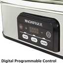 Magnifique 4 Quart Casserole Digital Slow Cooker, Premium Ceramic Bakeware for Oven, Dishwasher Safe Baking Dish, White