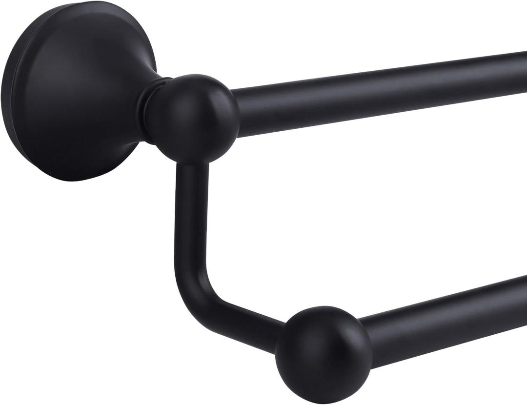 Antique 24 Inch Bathroom Double Towel Bar Matte Black,Towel Racks for Bathroom Wall Mounted,Bathroom Towel Holder Black,Two Towel Rod Hanger for Hotel