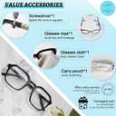 MARE AZZURO Large Square Reading Glasses Women Lightweight Readers 1.0 1.25 1.5 1.75 2.0 2.25 2.5 2.75 3.0 3.5 4.0 5.0 6.0 (Black)