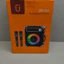 JYX Karaoke Machine, 2 Wireless Microphones, Portable Bluetooth 5.3 PA Speaker with Disco Lights, Smart TV Compatible, Upgraded Subwoofer, Bass Boost & Echo, TF/USB/AUX/FM, Home & Outdoor Party (Wood)