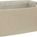 Storage Bin for Shelves Rectangle Closet Baskets Foldable Box with Handles Beige Shelf Baskets Toy Boxes for Home Office Car Dormroom