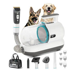 S7 Pet Grooming Kit with 99% Vacuum Suction, Low Noise, 5 Professional Tools for Dogs & Cats, Portable Pet Hair Clipper & Deshedding Brush, Dog Nail Grinder,Easy Clean-Up, Ideal for Home Use