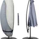 Patio Waterproof Umbrella Cover, Outdoor Offset Parasol Cover for 7.5-11.5 Feet Cantilever Banana Frame Umbrella (Beige)