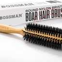 Bossman Boar & Nylon Bristle Round Hair Brush, 2 Inch - Blow Dryer Brush for Styling, Curling, Detangling, and Straightening