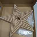 Vercraft 5 Pcs Farmhouse Star Table Decorations Lighted Star Wooden Table Sign Burlap Rope Boho Rustic Tabletop Centerpieces for DIY Crafts Fireplace Shelf Tiered Tray Home Decor