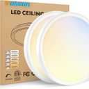 VOLISUN 2Pack 5CCT LED Flush Mount Ceiling Light, 7 inch Dimmable Ultra-Thin LED Ceiling Light Fixture, 3000K-6500K Selectable, 15W LED Ceiling Lights for Bedroom, Kitchen, Closet and Hallway (White)