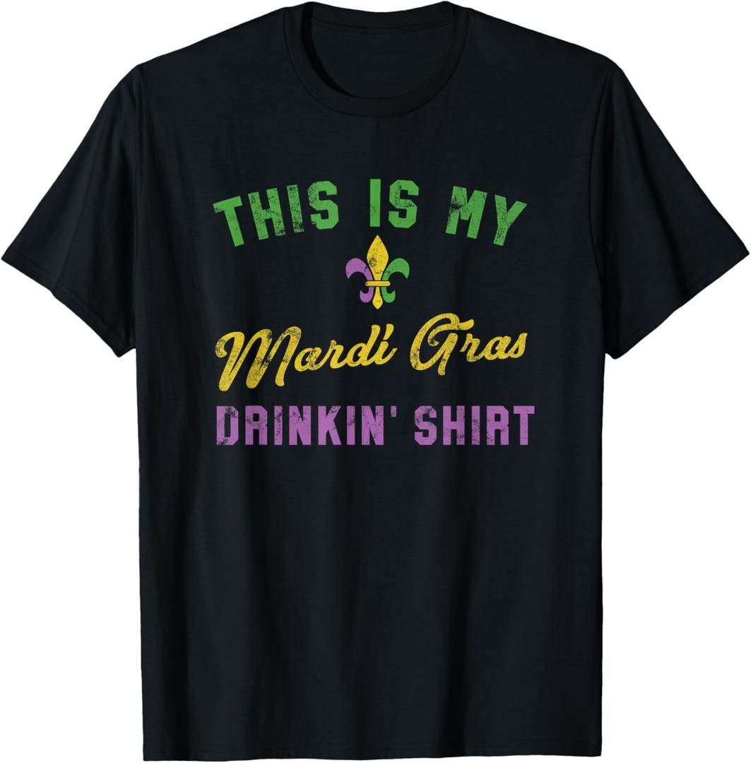 Carnival Party Retro New Orleans Drinking Gift T-Shirt XL