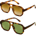 livho Trendy Polarized Square Aviator Sunglasses Women Men Square Eyewear Frame, Retro Sun Glasses for Women Men 2025 Shades