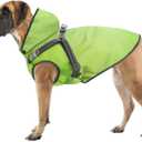 Mosucoirl Dog Raincoat Waterproof Dog Hoodie Reflective Dog Raincoat Hooded Adjustable Rain Jacket for Small Medium Large Dogs Puppies (Green, M)