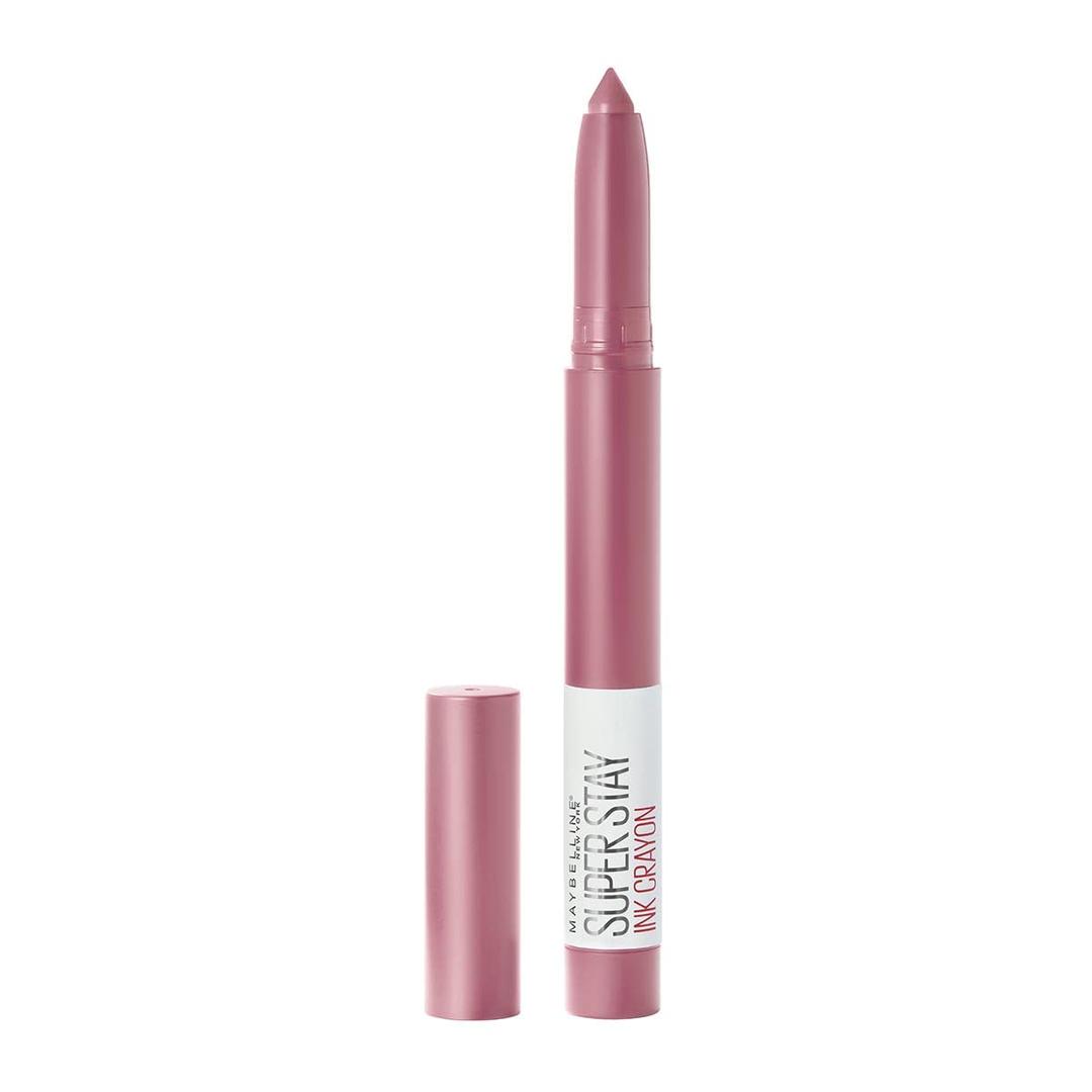 Maybelline Super Stay Ink Crayon Lipstick Makeup, Precision Tip Matte Lip Crayon with Built-in Sharpener, Longwear Up To 8Hrs, Seek Adventure, Warm Pink, 1 Count (0.04 Ounce (Pack of 1))