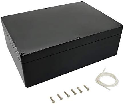 LeMotech Project Box ABS Plastic IP65 Waterproof Dustproof Electrical Junction Box Outdoor Enclosure for Electronics Black 11.41" x 8.26" x 3.93" (290 x 210 x 100mm)
