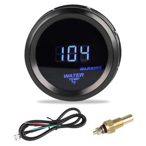 WATERWICH Water Temperature Gauge Water Temp Thermometer Meter Kit 104-302 DC12V 2inch 52mm with Sensor for Car Marine Truck Vehicle Automotive