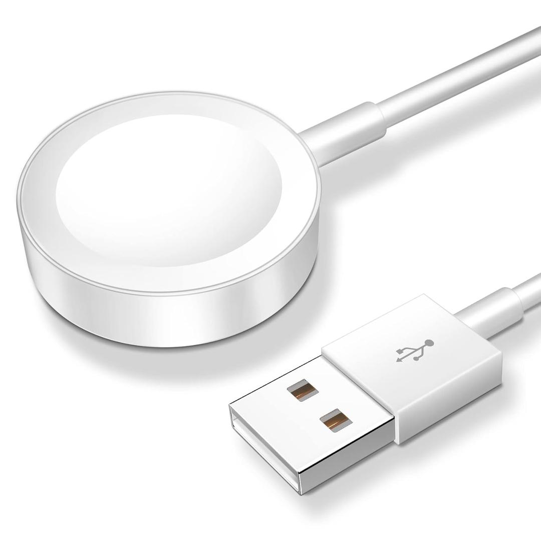 for Apple Watch Charger Magnetic Fast Charging Cable [Portable] Magnetic Wireless Charging Compatible with iWatch Series Ultra/SE/11/10/9/8/7/6/5/4/-[3.3FT] White