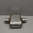 Universal Exhaust Muffler with Aggressive Sound 409 stainless steel Performance Automotive Exhaust Muffler (2.25" center in | 2.25" center out | overall 13")