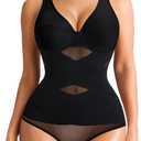 Nebility Shapewear Bodysuits for Women Tummy Control Body Shaper Faja V Neck Body Suits