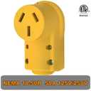 NEMA 10-50R Receptacle,50AMP 125/250VOLT,3-Pole 3-Wire Connector,50A AC Industrial Grade Cord End Female Socket DIY Heavy Duty Industrial Grade Outlet for Dryer,Stove,RV & Generator,ETL Listed,Yellow