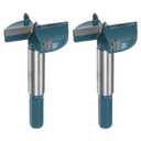 HARFINGTON 2pcs Forstner Drill Bit 45mm (1-3/4") Carbide Forstner Bits Wood Hinge Hole Opener Cutter with Hex Shank for Woodworking Drilling
