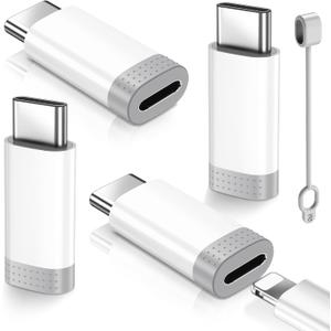 Lightning to USB C Adapter for iPhone15/16/17 Pro/17 Pro Max,Fast Charging&Data Transfer,Type C Charger Connector Cable for 17/16,Serial Adapter-Not for Headphone/OTG (All White)