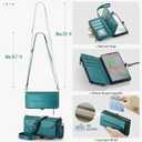 for Samsung Galaxy Note 10 Plus Case, Crossbody Wallet Phone Case with RFID Blocking Kickstand Anti-Drop Wireless Charging 10 Card Slots, PU Leather Shoulder Bag Clutch Adjustable Strap, Blue Green